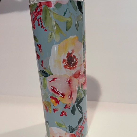 NEW 20 oz tumbler Subulation Mama FLOWERS Blue back ground - Picture 2 of 5